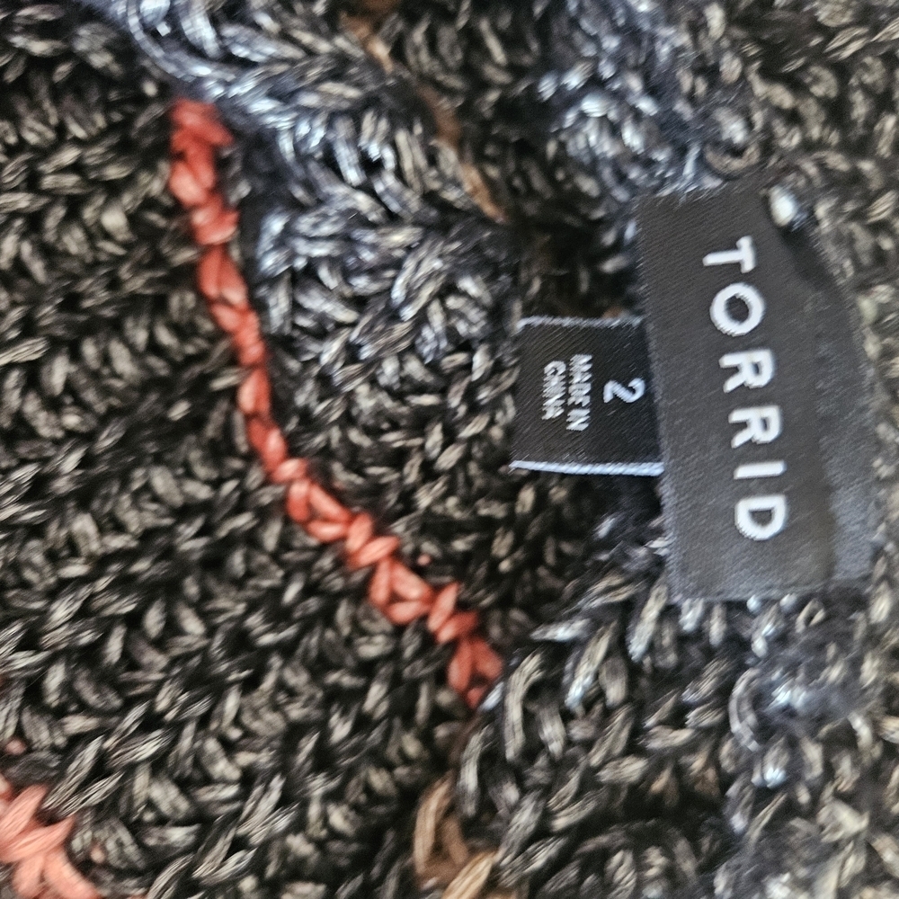 Torrid Multicolor Striped Hooded Sweater - Picture 4 of 4